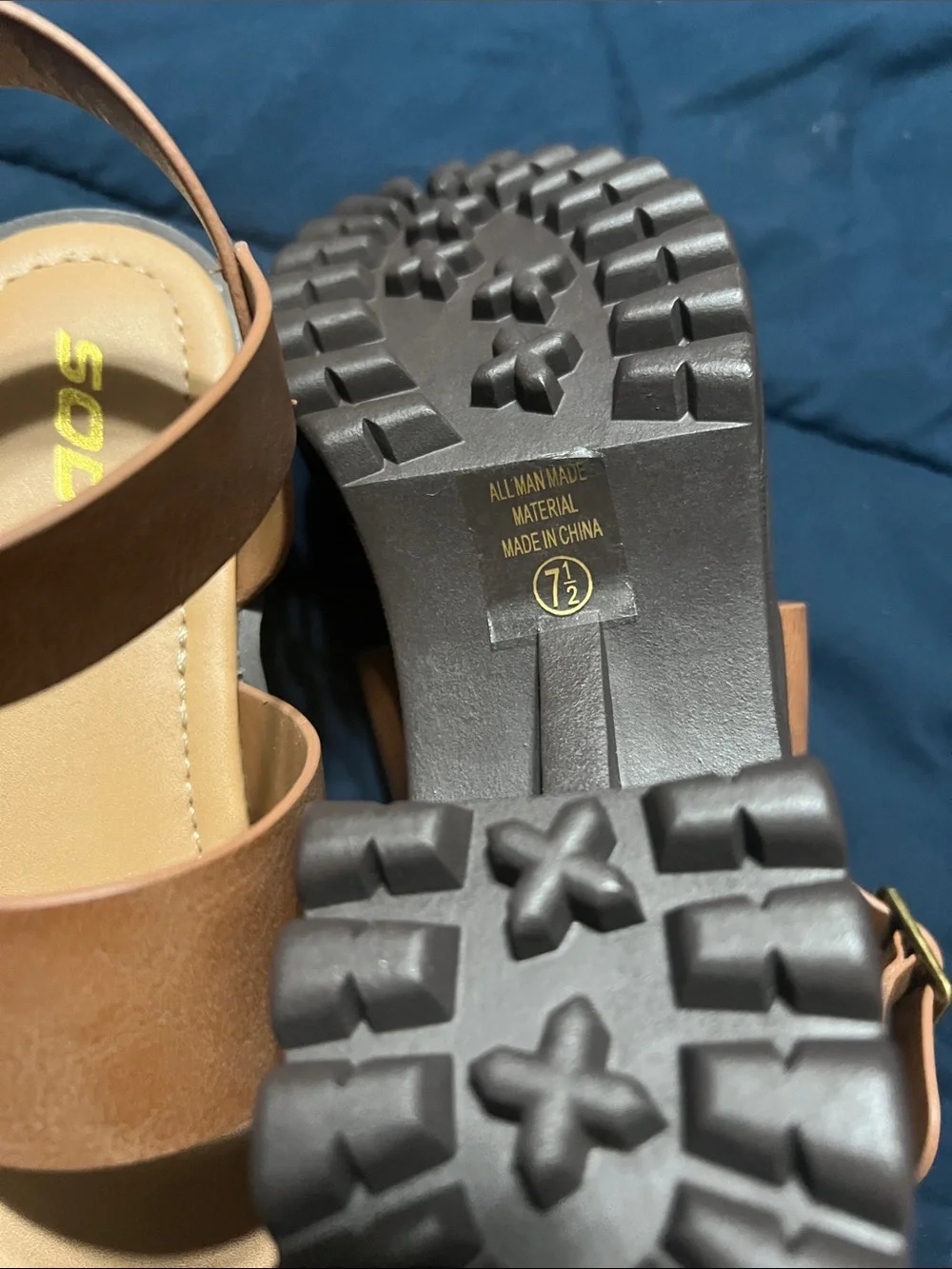 Soda Brown Strappy Chunky Heel Sandals - Women's - Picture 3 of 5
